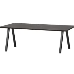 WOOOD Tablo Tafel met 2-stand Poot - Eiken/Metaal - Zwart - 75x220x90