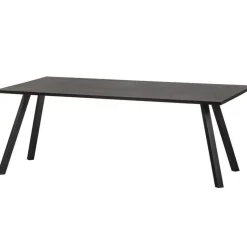WOOOD Tablo Tafel met 2-stand Poot - Eiken/Metaal - Zwart - 75x220x90