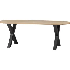 WOOOD Tablo Tafel Ovaal met Alkmaar Poot - Eiken/Metaal - 75x220x90