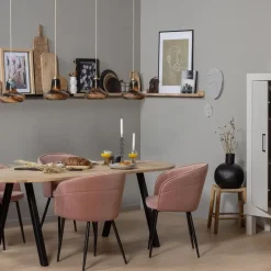 WOOOD Tablo Tafelblad Ovaal - Eiken - Onbehandeld - 2,4x220x90