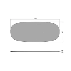 WOOOD Tablo Tafelblad Ovaal - Eiken - Onbehandeld - 2,4x220x90