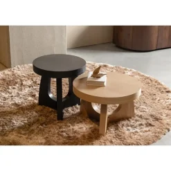 WOOOD Tala Bijzettafel - MDF Fineer - Zwart - 45x45x45