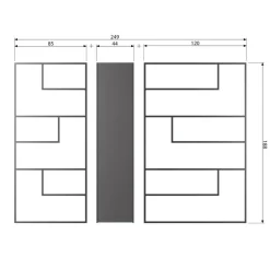 WOOOD Teun Opbergkast - Grenen - Diepzwart - 188x44x35