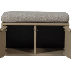 WOOOD Turner Opbergbank Incl. Kussen- Grenen - Mud - 47x80x44