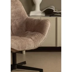 WOOOD Wibo Draaifauteuil - Chenille - Taupe - 94x71x83
