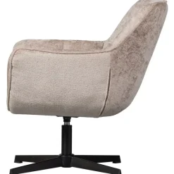 WOOOD Wibo Draaifauteuil - Chenille - Taupe - 94x71x83