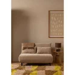 WOOOD Xem Slaapbank - 1-Persoons - Chenille stof - Naturel - 80x122x92