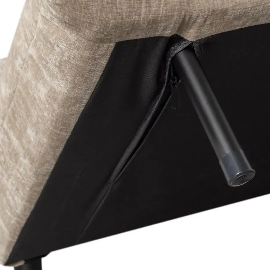 WOOOD Xem Slaapbank - 1-Persoons - Chenille stof - Naturel - 80x122x92