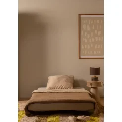 WOOOD Xem Slaapbank - 1-Persoons - Chenille stof - Naturel - 80x122x92