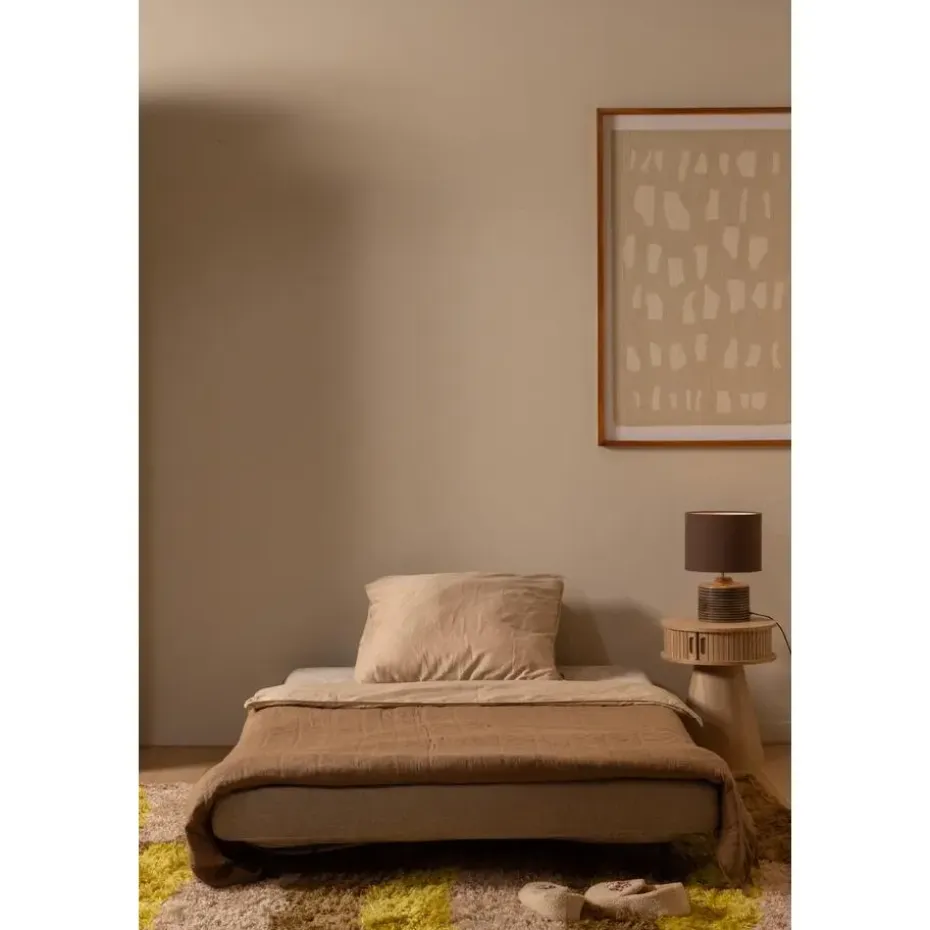 WOOOD Xem Slaapbank - 1-Persoons - Chenille stof - Naturel - 80x122x92