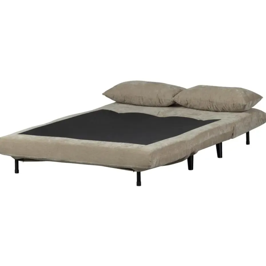 WOOOD Xem Slaapbank - 1-Persoons - Chenille stof - Naturel - 80x122x92