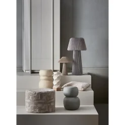 WOOOD Yago Poef - Polyester - Naturel - 43x60x60