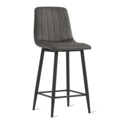 2x Barkruk Jax - Microleder Antraciet (Set van 2)