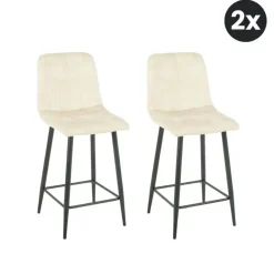 2x Barkruk Jax - Velvet Taupe (Set van 2)