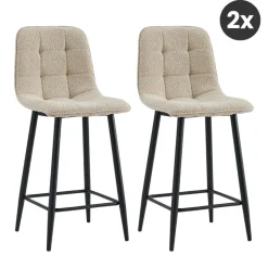 2x Barkruk Yerevan - Bouclé Taupe