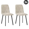 2x Eetkamerstoel Minsk Fluweel Beige