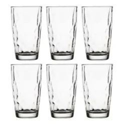 6x Stuks tumbler waterglazen/sapglazen Diamond Dof 470 ml