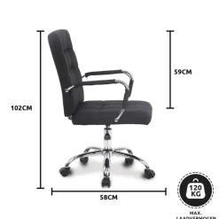 Xairo Milaan - Bureaustoel - Stof - Zwart