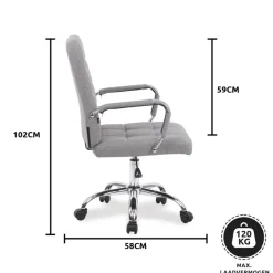 Xairo Milaan - Bureaustoel - Stof - Grijs