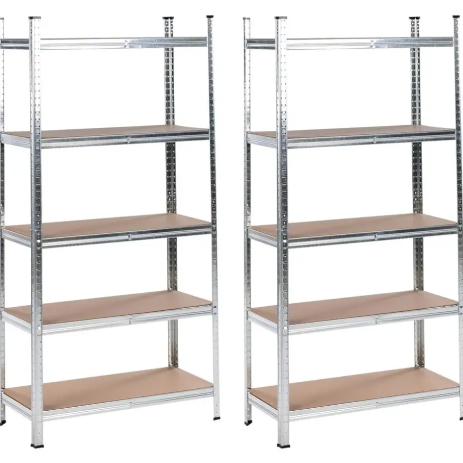 XITTA - Stellingkast set van 2 - Zilver - 150 cm - Staal