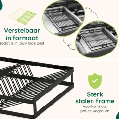 XIVADA Kruidenrek met 24 potjes - Organizer lade liggend - Met labels