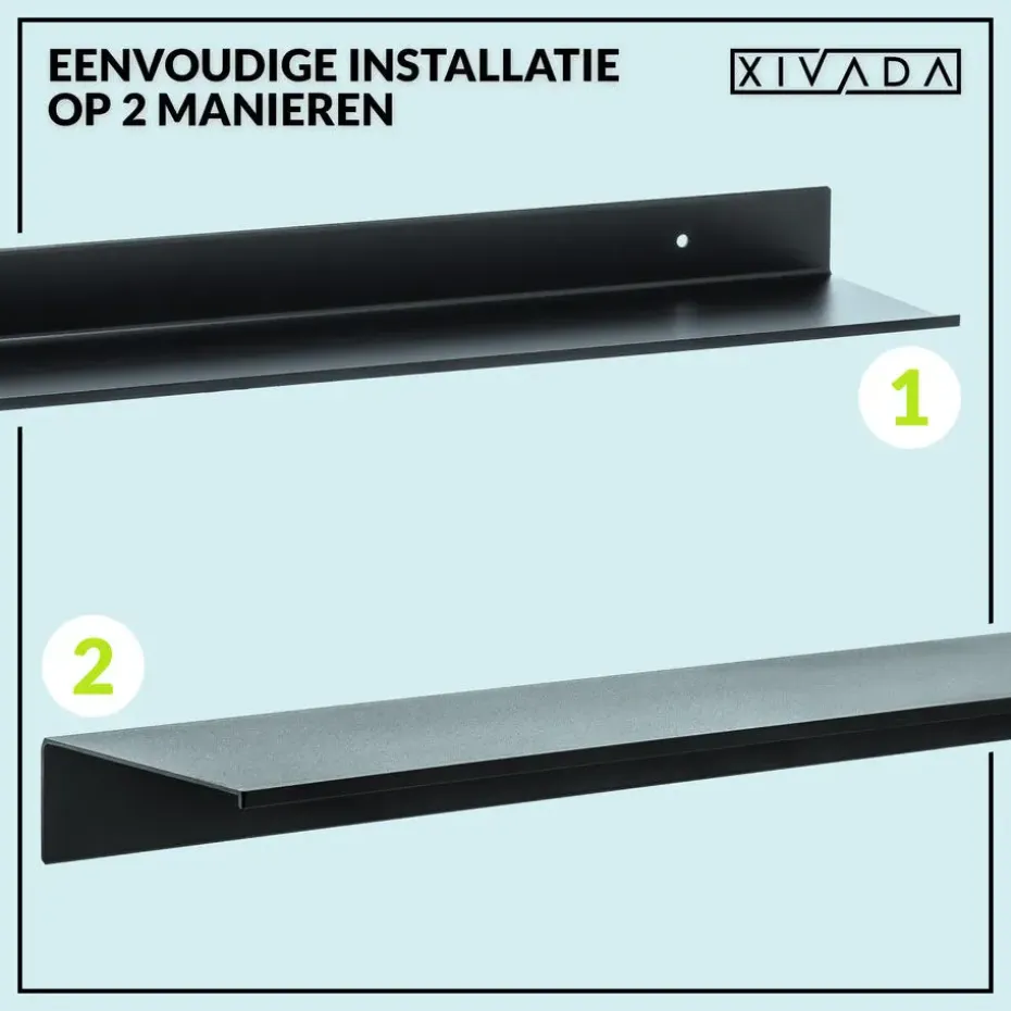 XIVADA Wandrek Rosa - Industrieel - Aluminium - Boren - Zwart