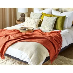 YARSA - Plaid - Rood - 125 x 150 cm - Katoen