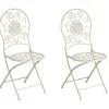 YAVIZA - Set van 2 tuinstoelen - Lichtbeige - IJzer