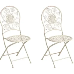 YAVIZA - Set van 2 tuinstoelen - Lichtbeige - IJzer