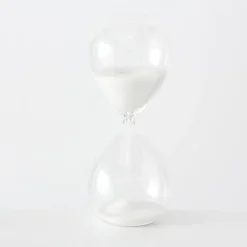 Zandloper - wit zand - glas - 20 cm