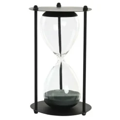 Zandloper cilinder - deco of tijdsmeting - 1,5 minuten - zwart