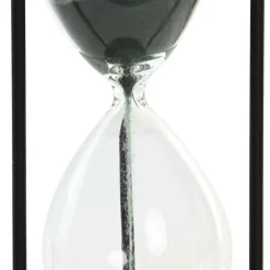 Zandloper cilinder - deco of tijdsmeting - 1,5 minuten - zwart