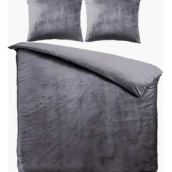 Zavelo Dekbedovertrek Velvet Comfort Antraciet-Lits-jumeaux (240 x 200/220 cm)