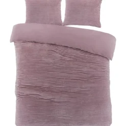 Zavelo Dorien Rib Teddy Dekbedovertrek Roze-Lits-jumeaux (240 x 200/220 cm)