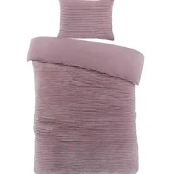 Zavelo Dorien Rib Teddy Dekbedovertrek Roze-Lits-jumeaux (240 x 200/220 cm)