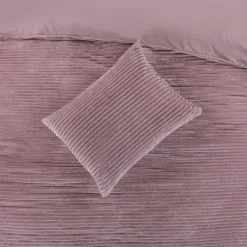 Zavelo Dorien Rib Teddy Dekbedovertrek Roze-1-persoons (140 x 200/220 cm)