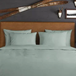 Zavelo Flanellette Effen Dekbedovertrek Groen-Lits-jumeaux (240 x 200/220 cm)