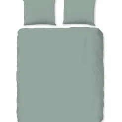 Zavelo Flanellette Effen Dekbedovertrek Groen-Lits-jumeaux (240 x 200/220 cm)