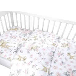 Zavelo Ledikant Dekbedovertrek Hertje Roze 100 x 135 cm