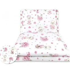 Zavelo Ledikant Dekbedovertrek Ballerina Roze Ruches 100 x 135 cm