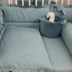 Zavelo Peuter Dekbedovertrek Royal Ruches Groen 120 x 150 cm