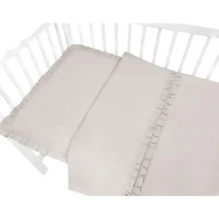 Zavelo Peuter Dekbedovertrek Royal Ruches Beige 120 x 150 cm