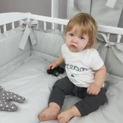 Zavelo Peuter Dekbedovertrek Royal Ruches Grijs 120 x 150 cm