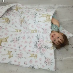 Zavelo Peuter Dekbedovertrek Hertje Roze 120 x 150 cm