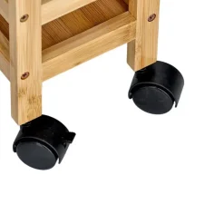 Zeller Keuken Trolley - met 3 niveaus - bruin - bamboe hout