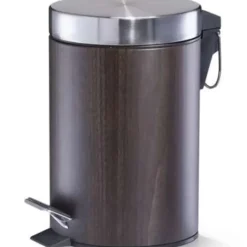 Zeller Pedaalemmer - houtprint - donkerbruin - 3 l - 26 cm