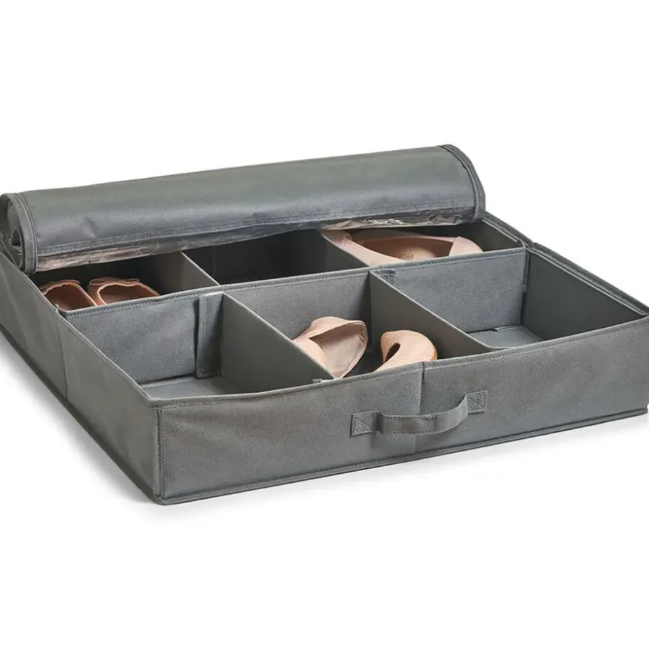 Zeller schoenenopberger - 6 vakken - grijs - 60 x 60 x 30 cm