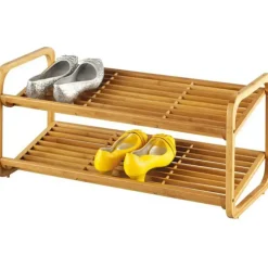 Zeller Schoenenrek - bamboe - 2-laags - 74 x 33 x 33 cm