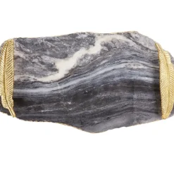 ZOGRAFOU - Decoratief dienblad - Donkergrijs/Goud - Marmer