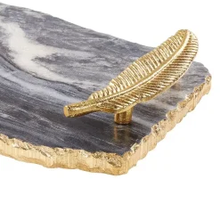 ZOGRAFOU - Decoratief dienblad - Donkergrijs/Goud - Marmer